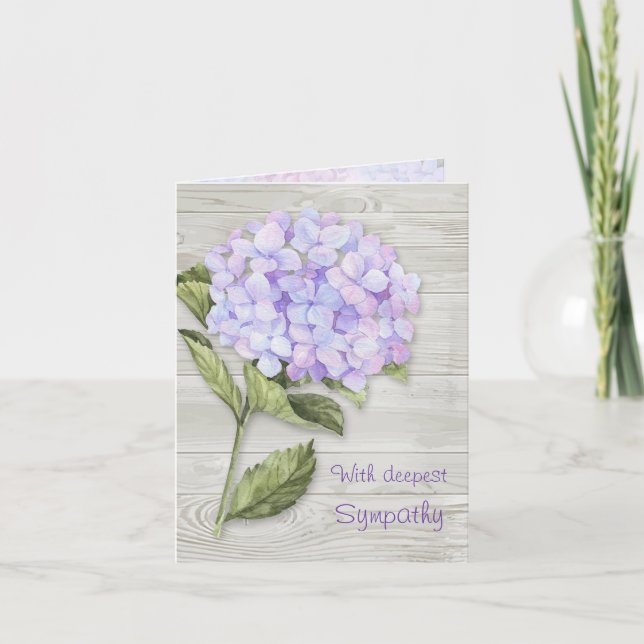 Bluish lila hydrangea Sympathy Kort (Framsida)