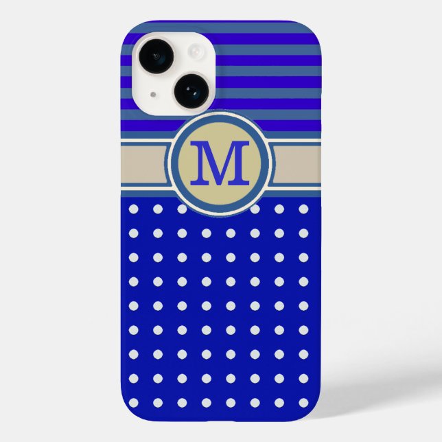 Bluish Monogram, polka dots & rand (Baksida)