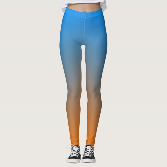 Bluish Orange Gradient  Leggings (Framsida)