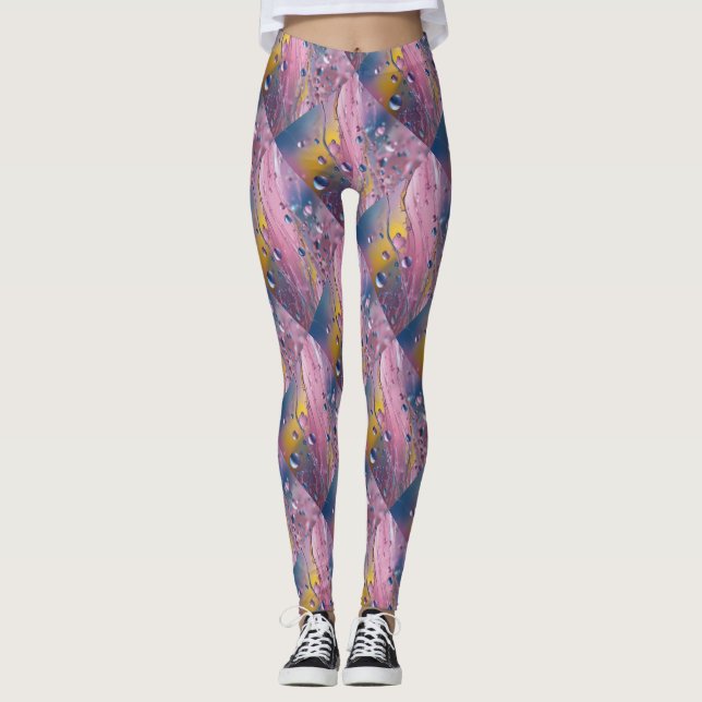 Bluish rosa bubbles Leggings (Framsida)