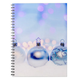 Bluish Silver jul Decor Bollar Anteckningsbok