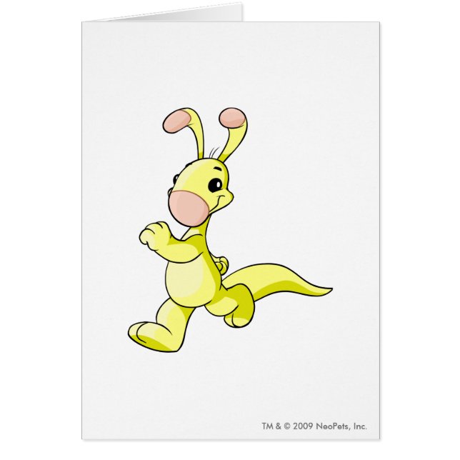 Blumaroo gult hälsningskort (Framsidan)