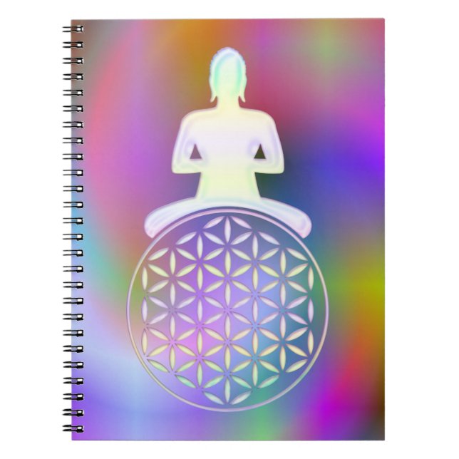 Blume des Lebens - Buddha Anteckningsbok Med Spiral (Framsidan)