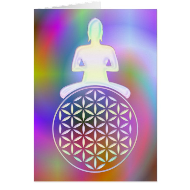 Blume des Lebens - Buddha Hälsningskort (Framsidan)