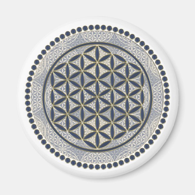 Blume des Lebens - Button IX Magnet (Framsidan)