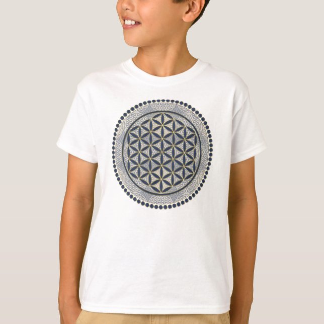 Blume des Lebens - Button IX T-shirt (Framsida)