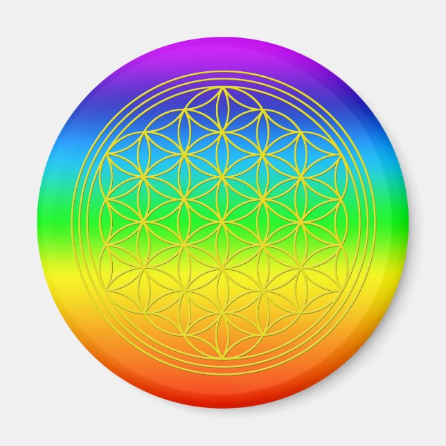 Blume des Lebens chakra 2 Magnet (Framsidan)
