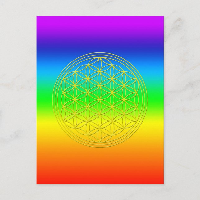 Blume des Lebens chakra 2 Vykort (Framsida)
