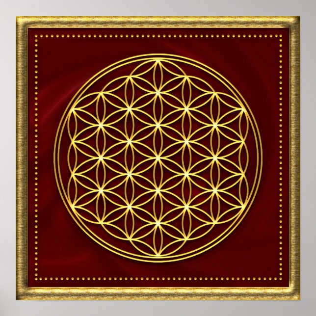 Blume des Lebens - Flower of life - Gold Poster (Framsidan)