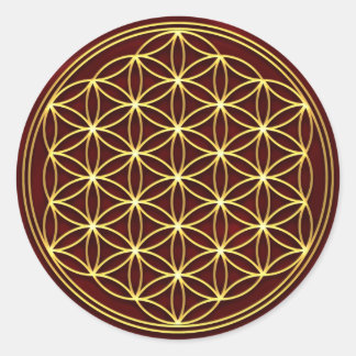 Blume des Lebens -Flower of life - Gold Runt Klistermärke