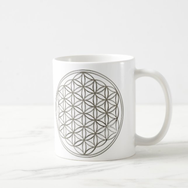Blume des Lebens / Flower Of Life | silver 2x Kaffemugg (Höger)