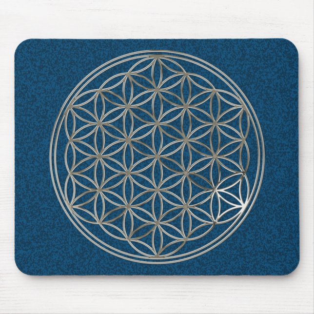 Blume des Lebens / Flower Of Life | silver blue Musmatta (Framsidan)