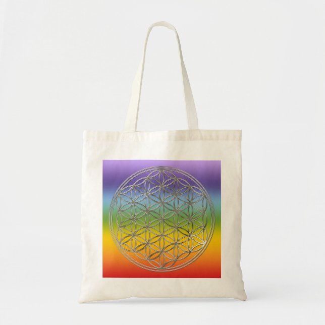 Blume des Lebens/Flower of Life | silver chakren Tygkasse (Framsidan)