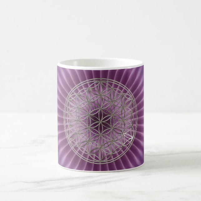 Blume des Lebens / Flower Of Life | silver radial Kaffemugg (Center)