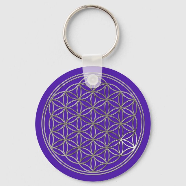 Blume des Lebens/Flower of Life | silver violet Nyckelring (Framsida)