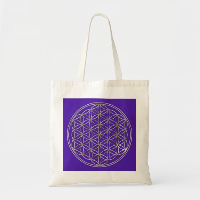 Blume des Lebens/Flower of Life | silver violet Tygkasse (Framsidan)
