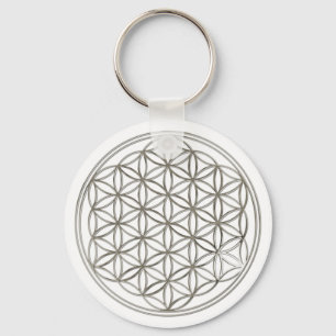 Blume des Lebens/Flower of Life Stora silver Nyckelring