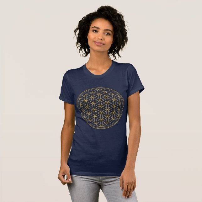 Blume des Lebens - Flower of Life T-Shirt (Hel framsida)