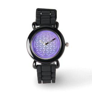 Blume des Lebens - frimärke violet Armbandsur
