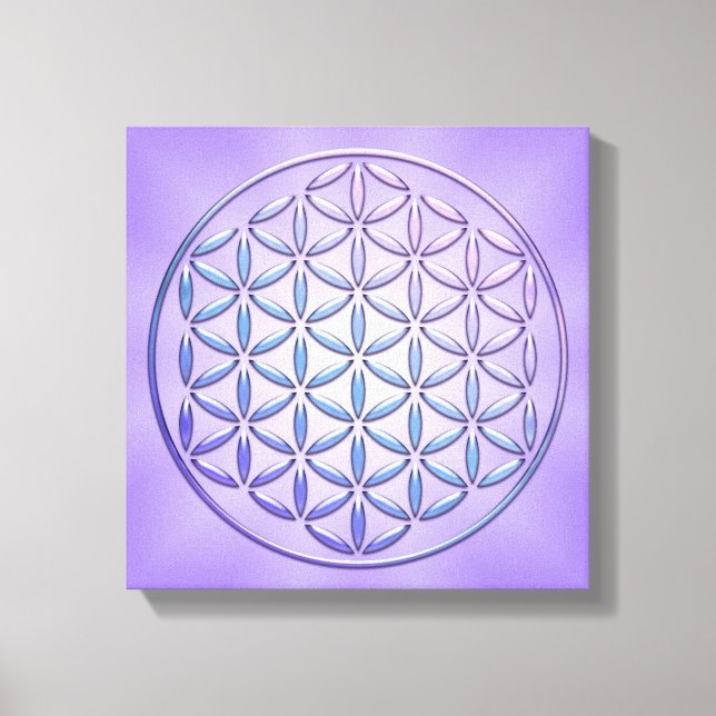 Blume des Lebens - frimärke violet Canvastryck (Framsida)