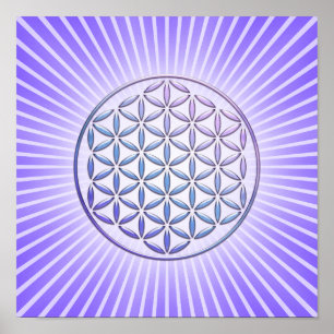 Blume des Lebens - frimärke violet Poster