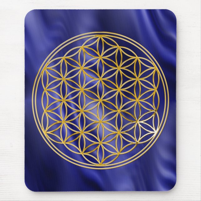 Blume des Lebens / gold big waves blue BG Musmatta (Framsidan)