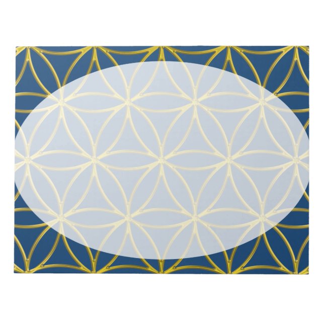 Blume des Lebens - Gräns guld Anteckningsblock (Framsida)