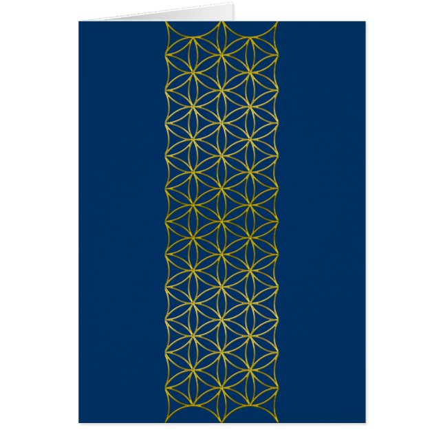 Blume des Lebens - Gräns guld Hälsningskort (Framsidan)