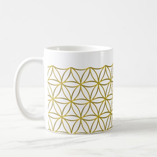 Blume des Lebens - Gräns guld Kaffemugg (Vänster)