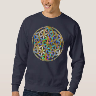 Blume des Lebens - guld färglös Sweatshirt