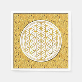 Blume des Lebens - guld Pappersservett