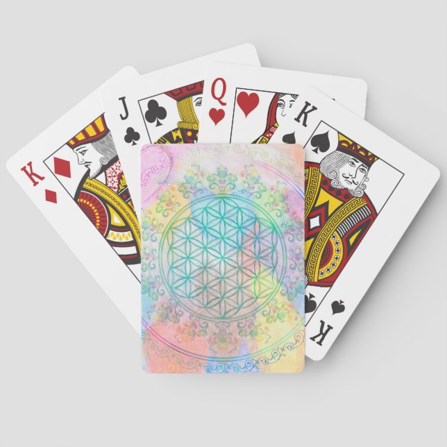 Blume des Lebens - Kärlek Hearts Casinokort (Baksidan)
