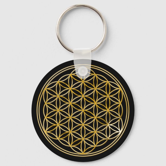Blume des Lebens | kleinsvart Nyckelring (Framsida)