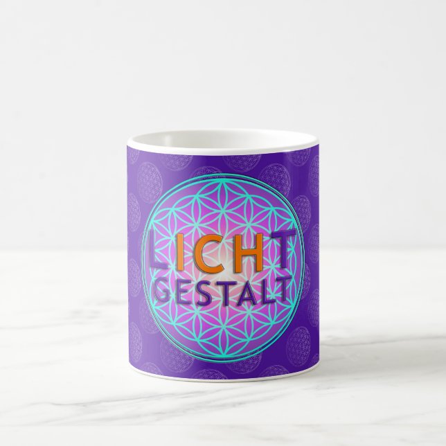 Blume Des Lebens Lichtgestalt | violet mönster Kaffemugg (Center)