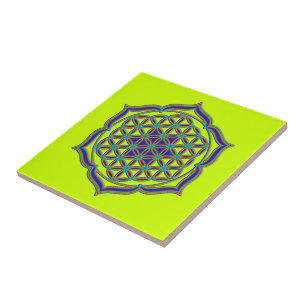 Blume des Lebens - Lotus Contour Kakelplatta