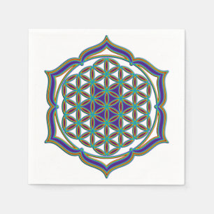 Blume des Lebens - Lotus Contour Pappersservett