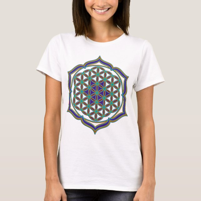 Blume des Lebens - Lotus Contour Tee Shirt (Framsida)