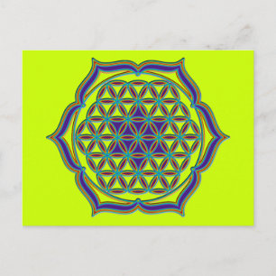 Blume des Lebens - Lotus Contour Vykort