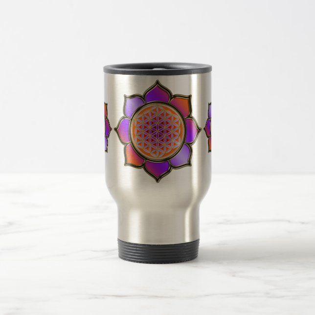 Blume des Lebens Lotus - violet orange Resemugg (Center)