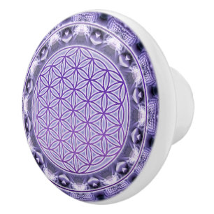 Blume des Lebens - Mandala lila Knopp