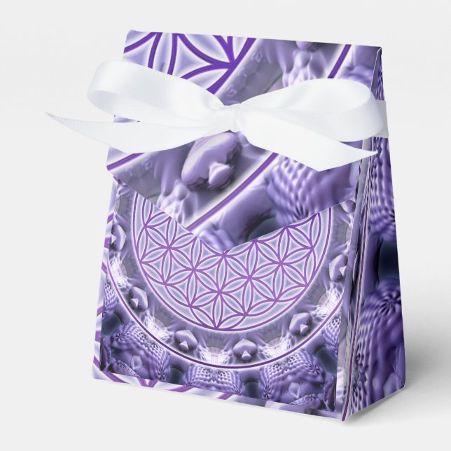 Blume des Lebens - Mandala lila Presentaskar (Framsidan Sidan)