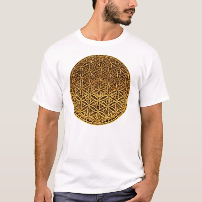 Blume des Lebens - medal guld T-shirt (Framsida)