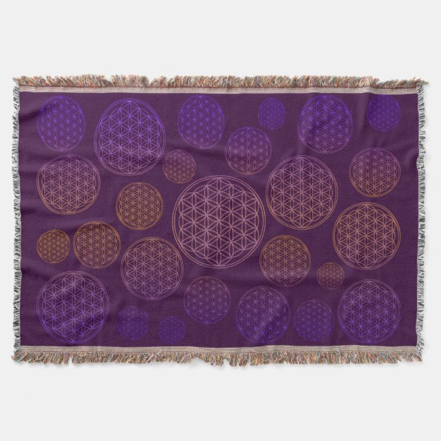 Blume des Lebens - mönster violet Filt (Framsidan)