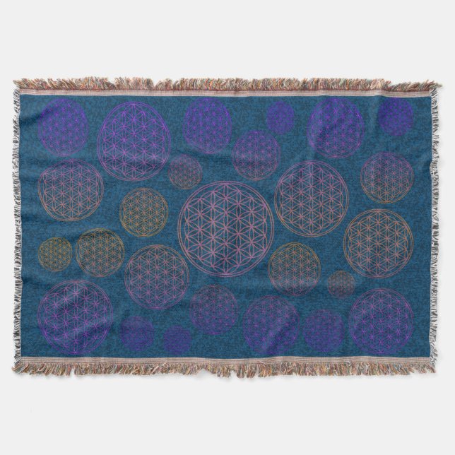 Blume des Lebens - mönster violet Filt (Framsidan)