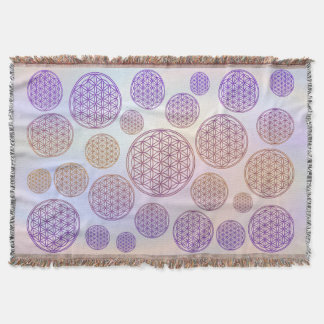 Blume des Lebens - mönster violet Filt