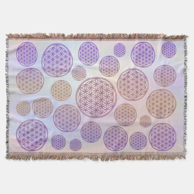 Blume des Lebens - mönster violet Filt (Framsidan)