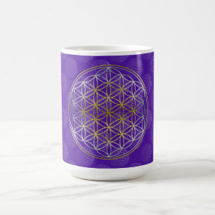 Blume des Lebens - mönster violet Kaffemugg