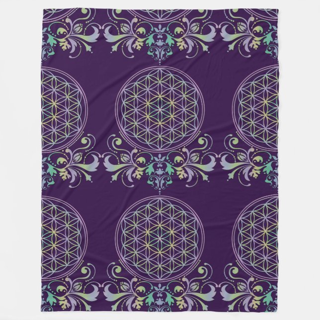 Blume des Lebens - Ornament Fleecefilt (Framsidan)