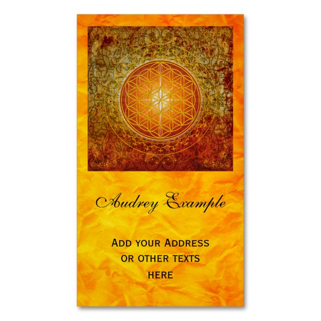 Blume des Lebens - Ornament III Magnetiska Visitkort (Framsida vertikal)