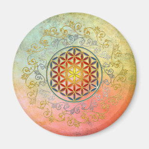 Blume des Lebens - Ornament IV BG Magnet